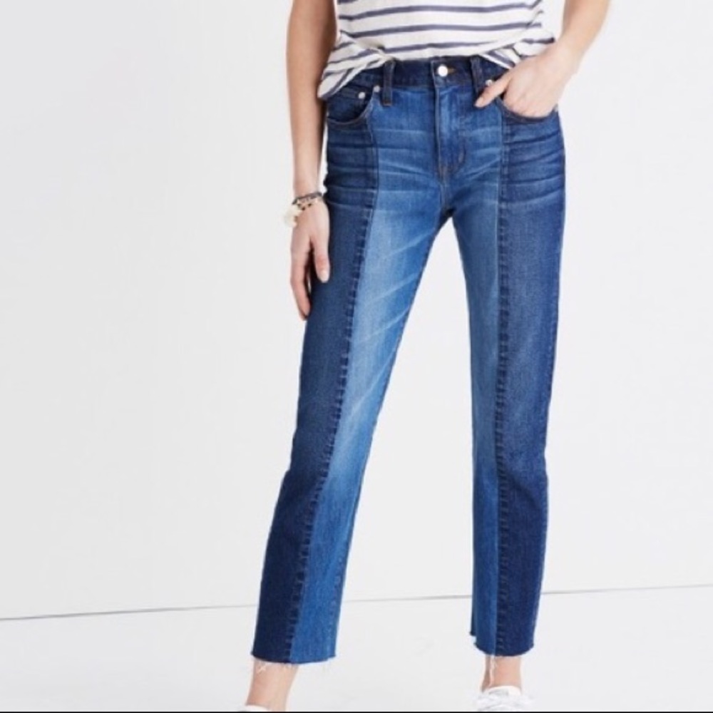*Rare* Madewell Two Tone Raw Hem “Cruiser” Denim